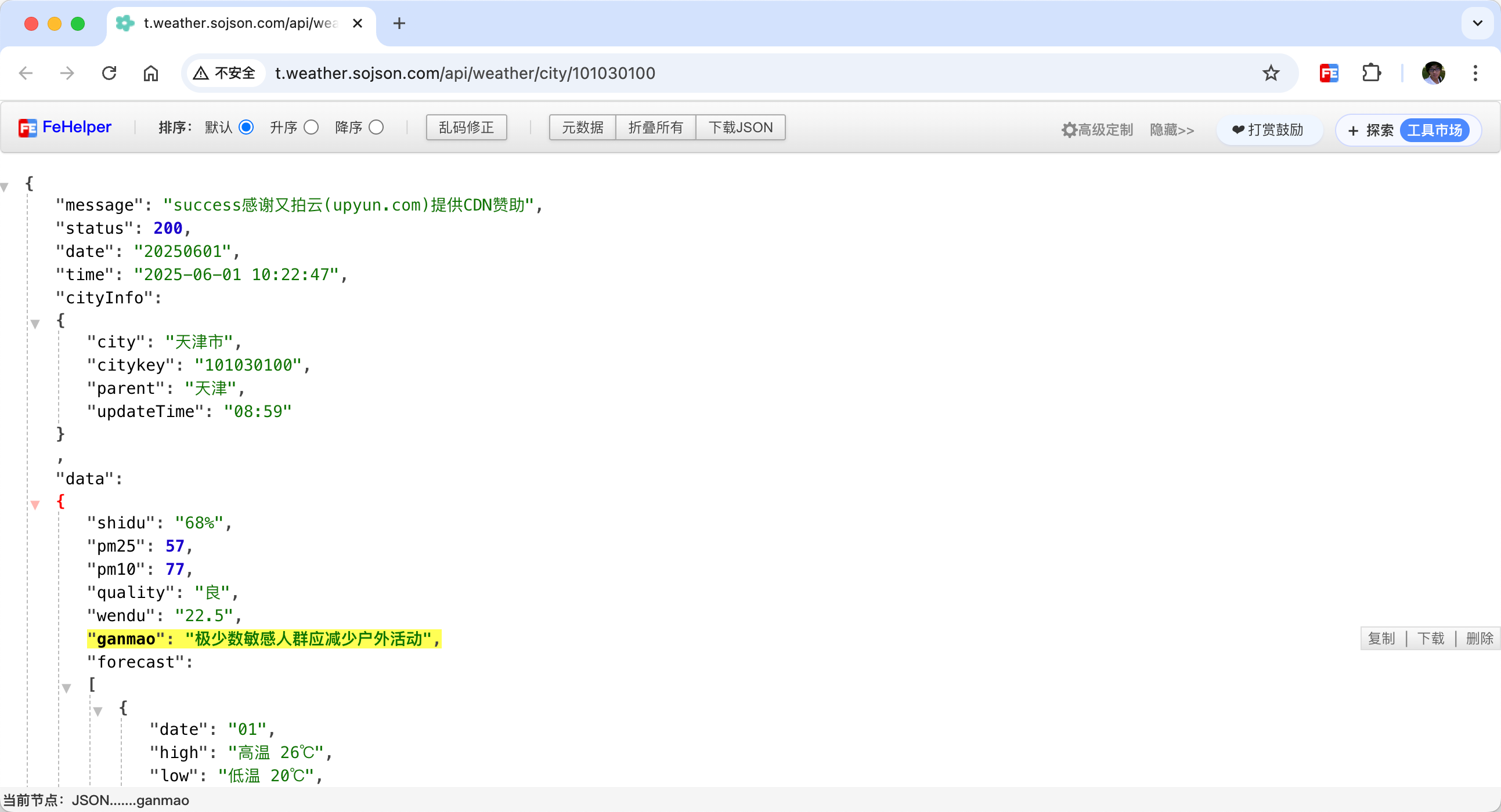 JSON 自动格式化
